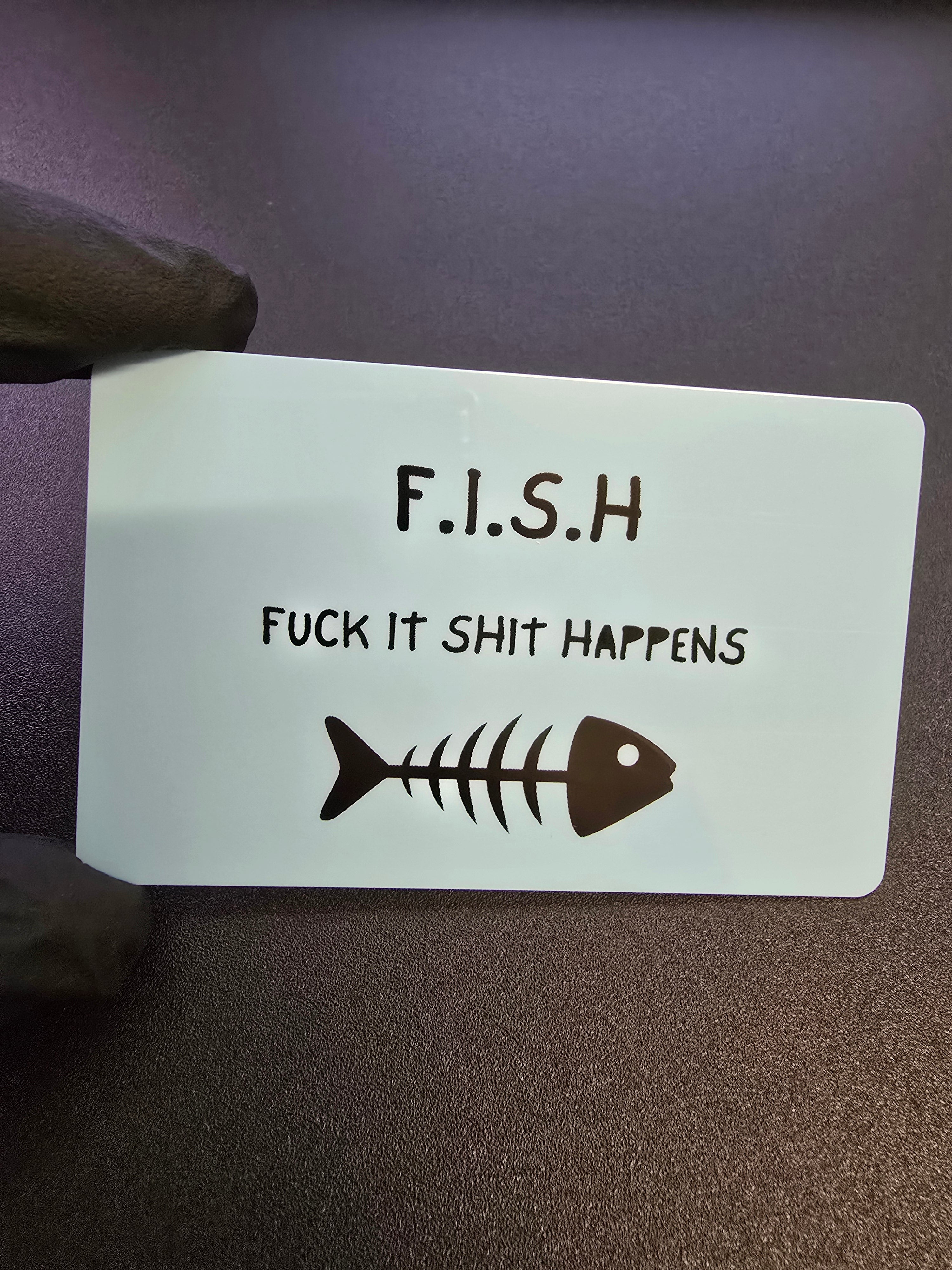 F.I.S.H Card, Plastic, Credit Card Sized