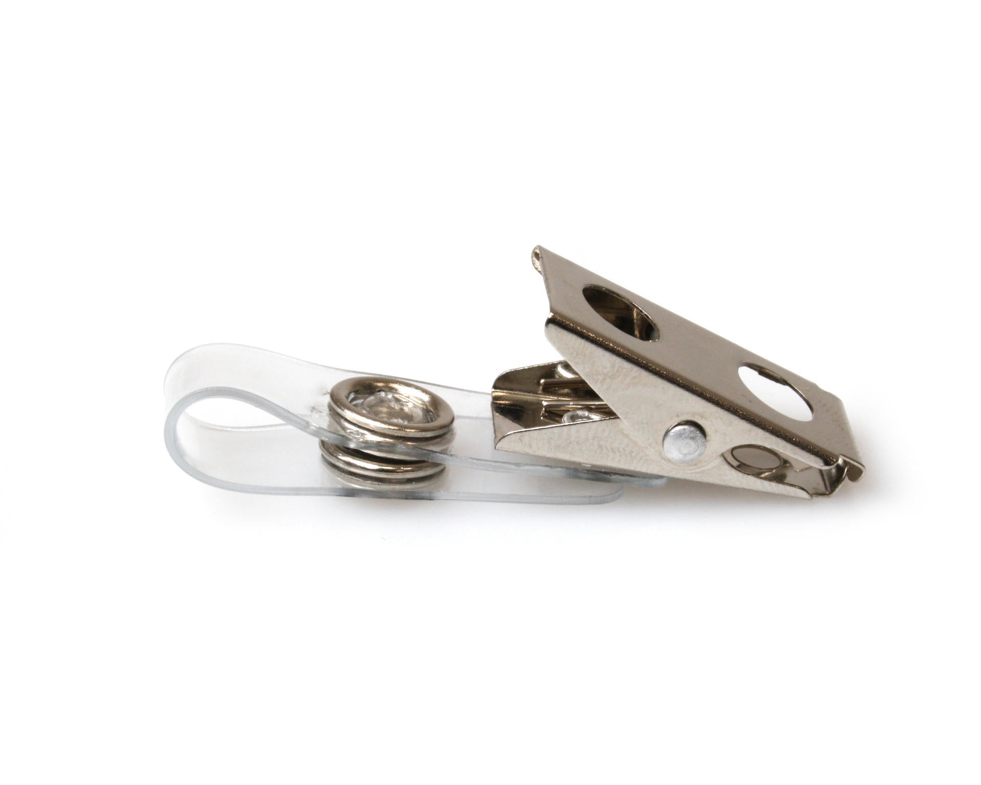 Crocodile Clip with Metal Popper & 70mm Clear Strap (Pack of 100)