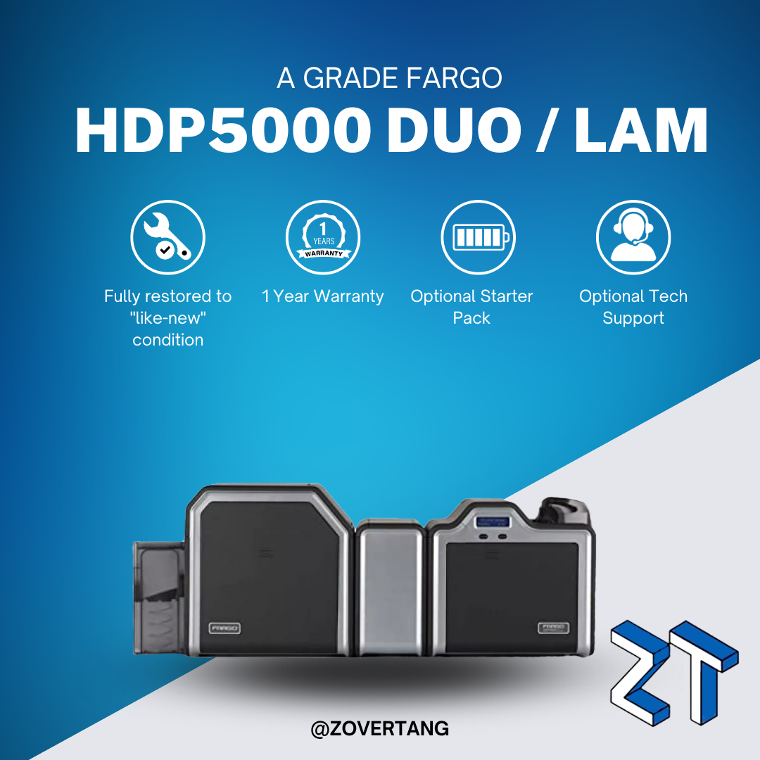 Fargo HDP5000 Dual-Sided ID Card Printer with Laminator | High-Definition & Secure Printing
