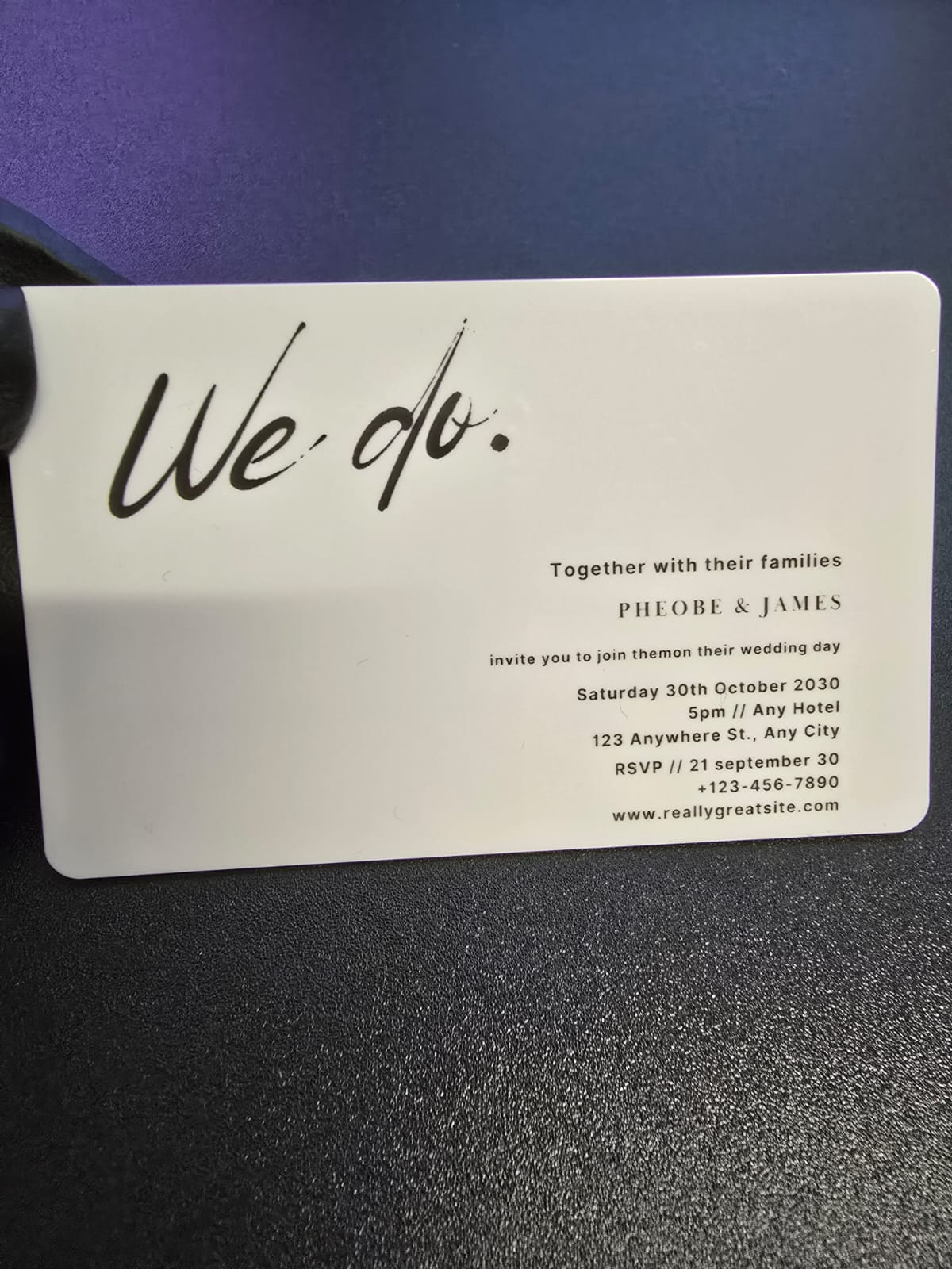 Custom Plastic Business Card - Monochrome Text
