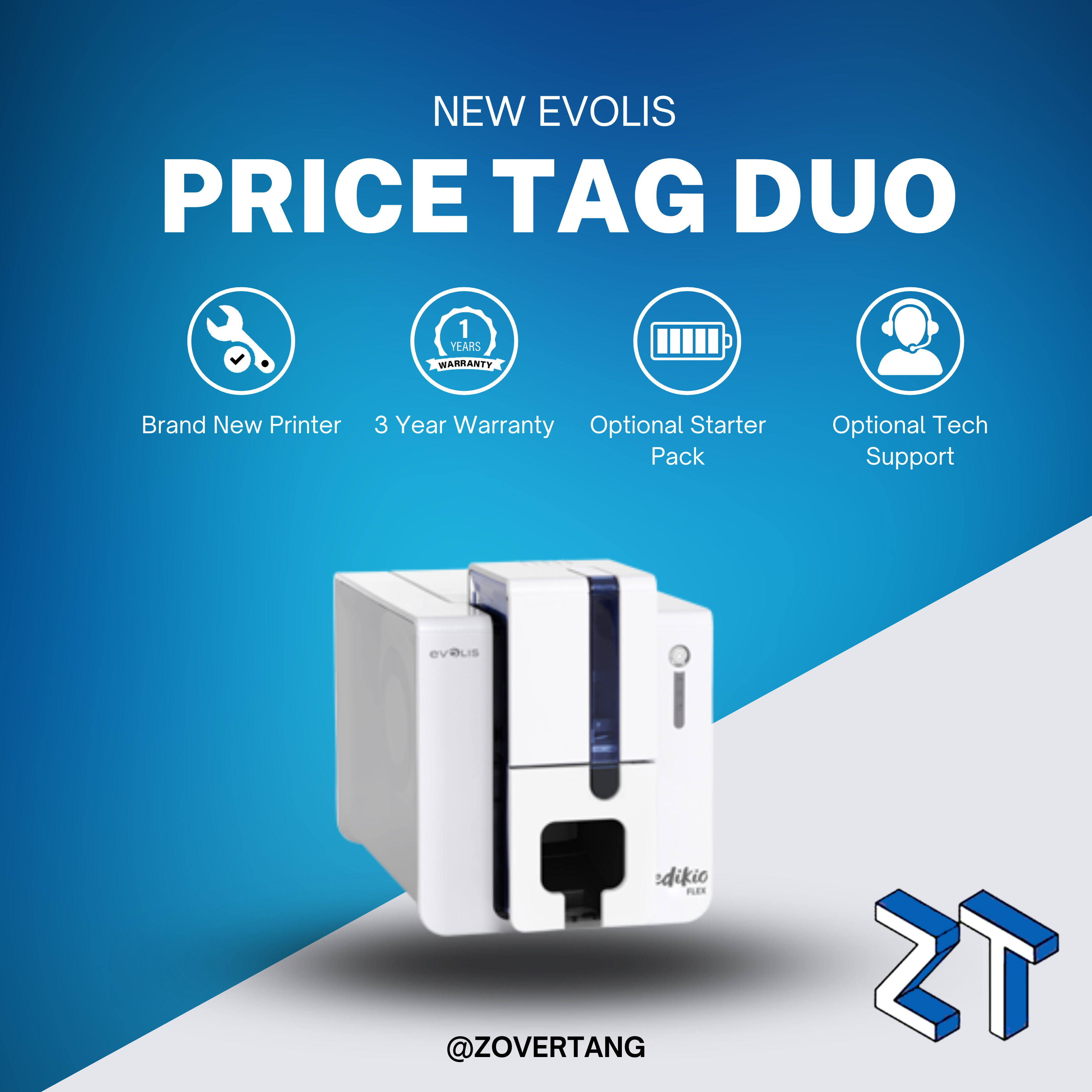 Evolis Edikio Duplex Price Tag Printer – Dual-Sided Bundle