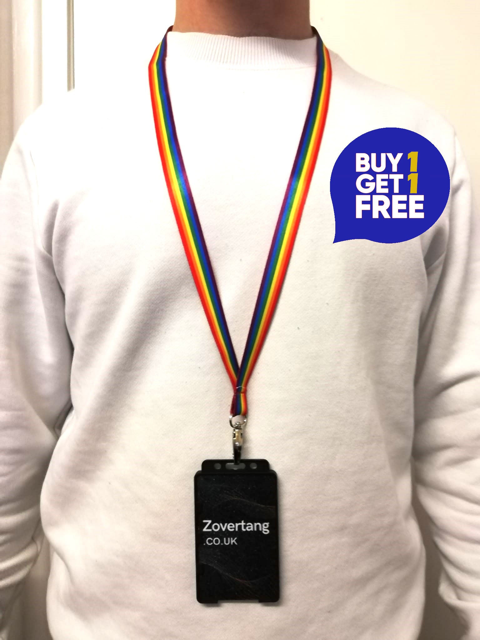 Rainbow Lanyards with Plastic J Clip - 15mm, LGBT, Pride - 5 & 10 Packs