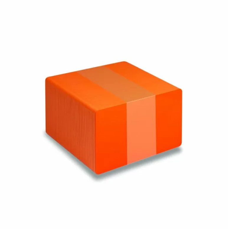 PVC CR80 Orange Coloured Cards With Solid Core Coloured Edges - 1 - 100