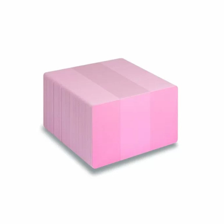 PVC CR80 Pink Coloured Cards With Solid Core Coloured Edges - 1 - 100