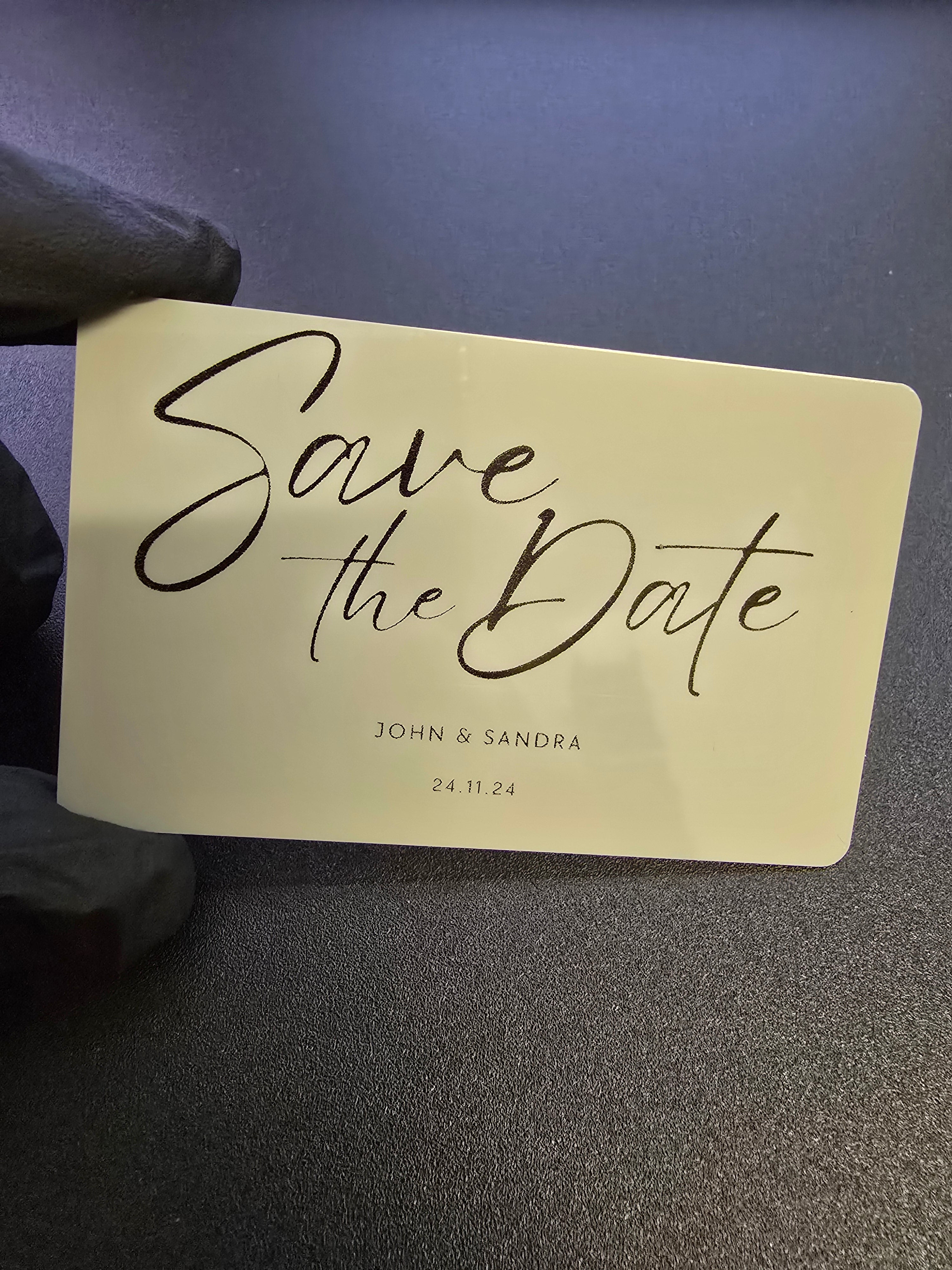 Save The Date Card, Plastic, Credit Card Sized, Customisable