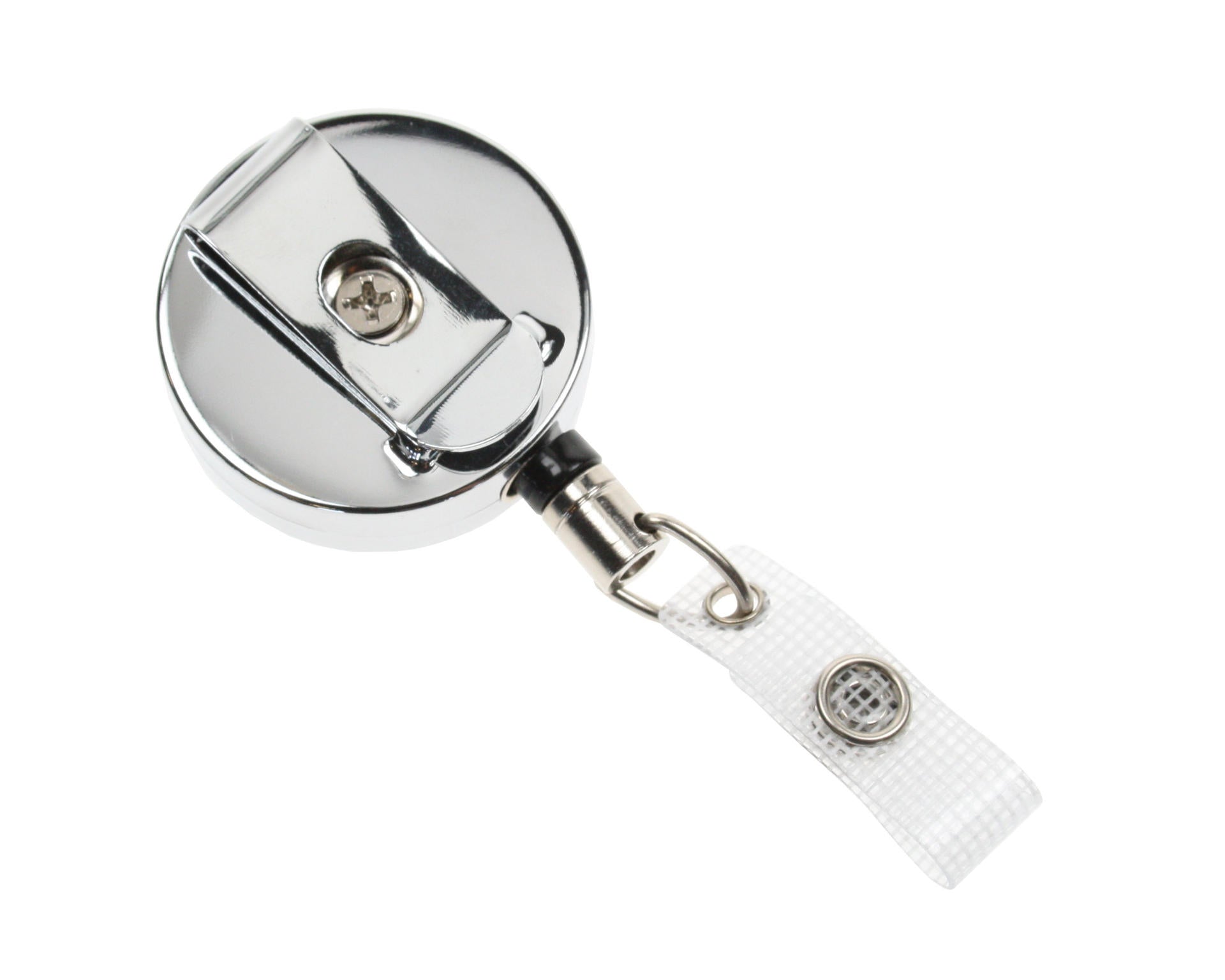 Chrome ID Badge Reels with Strap Clip (Pack of 50)