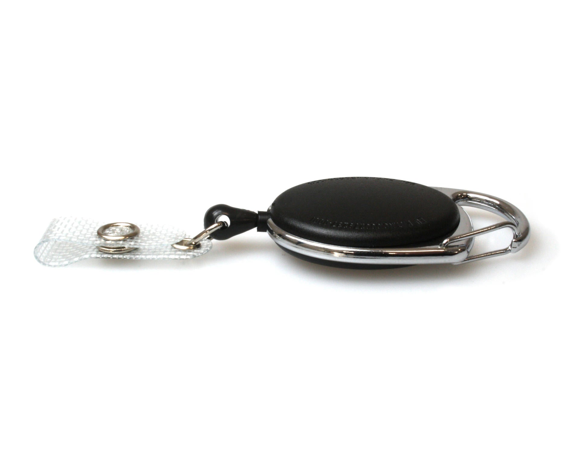 Black Solid Carabiner Card Reels with Reinforced Straps (Pack of 50)