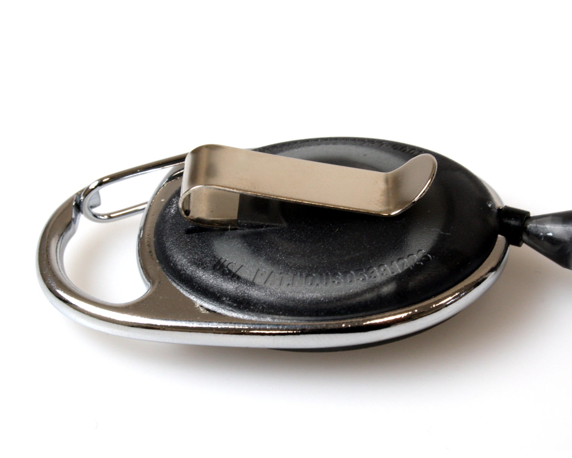Black Translucent Carabiner Card Reels with Belt Clip and Reinforced ID Straps (Pack of 50)
