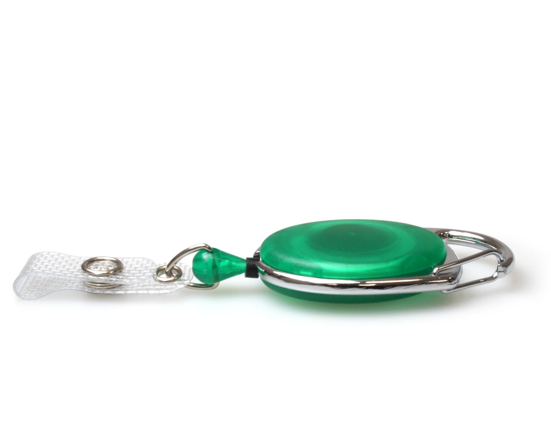 Green Translucent Carabiner Card Reels with Reinforced ID Straps (Pack of 50)