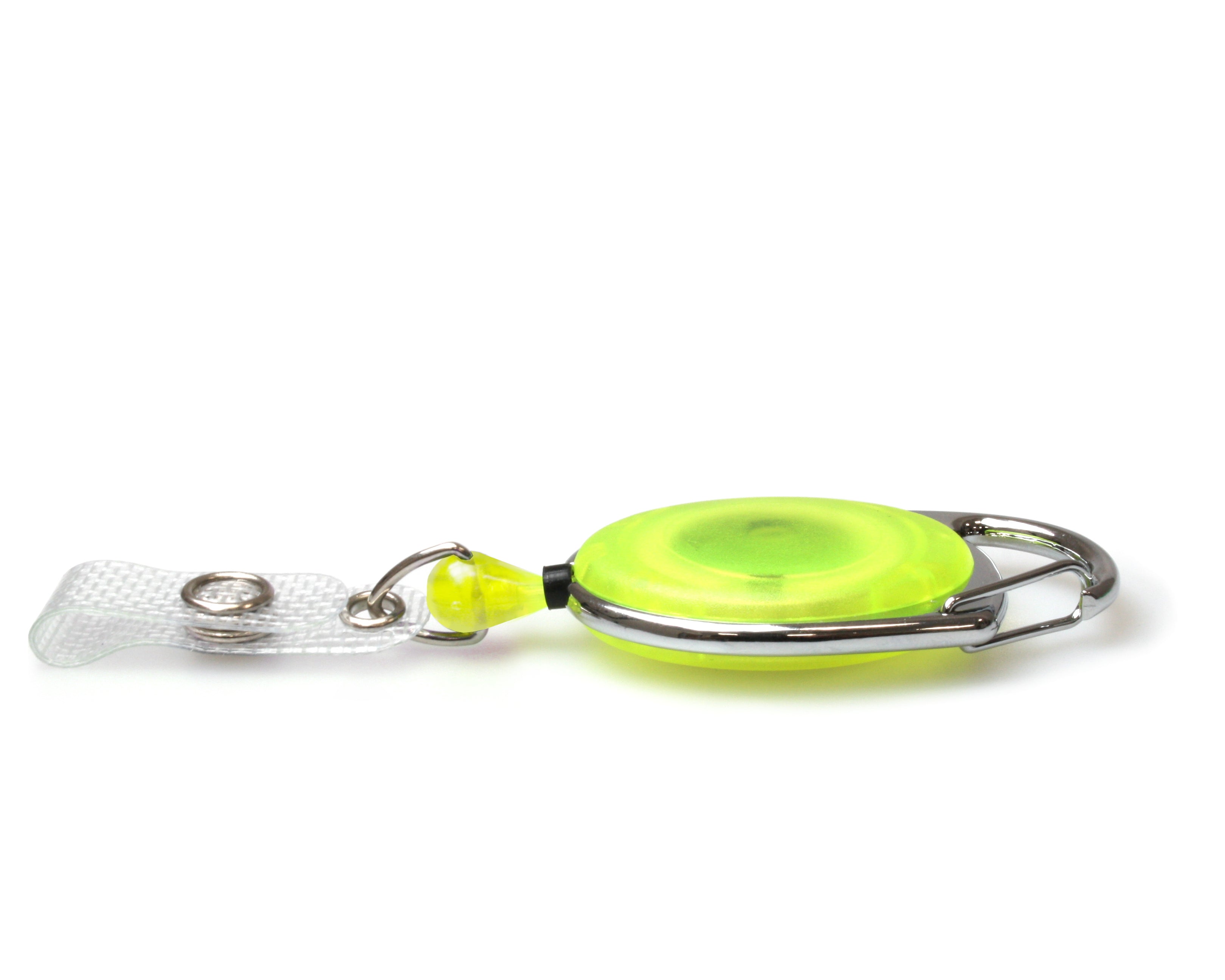 Yellow Translucent Carabiner Card Reels with Reinforced ID Straps (Pack of 50)