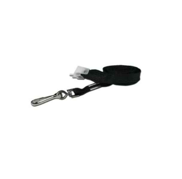 Budget Black Lanyards - 10mm Wide - Metal Clip - 1-100