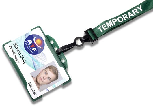 Green Temporary Lanyard - 15mm Wide - Plastic J Clip - Packs of 100 - Breakaway