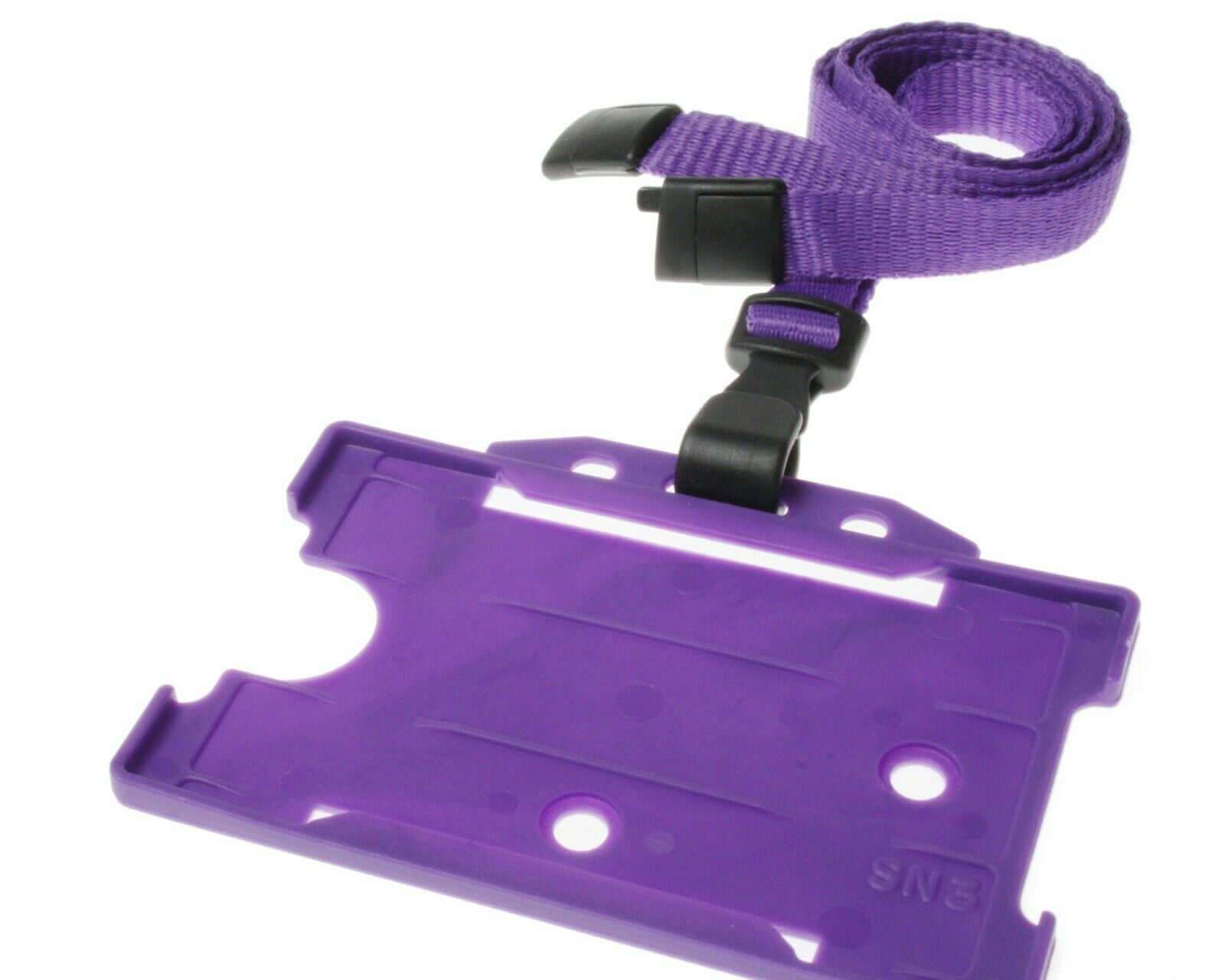 Purple Lanyards with Breakaway and Plastic J Clip, Polyester - Packs of 100
