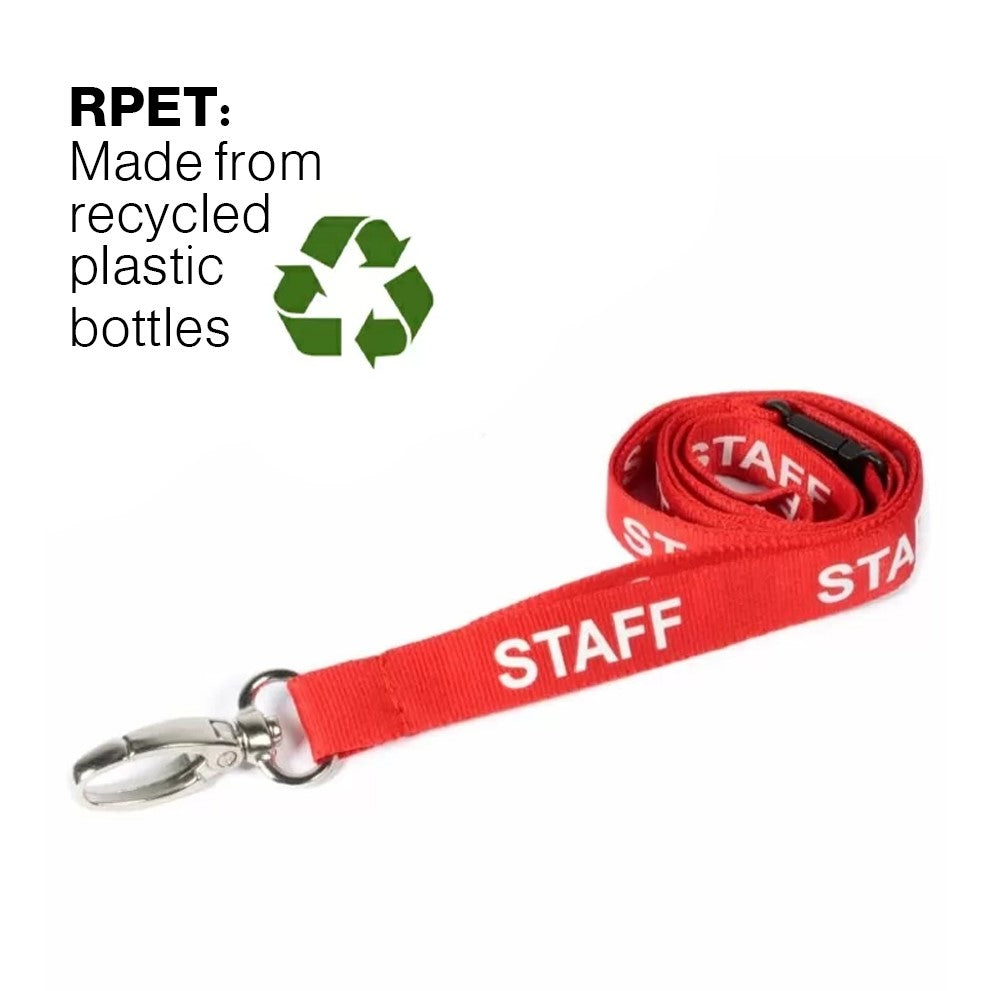 Visitor Lanyards With Metal Lobster Clip (1-100) – Red