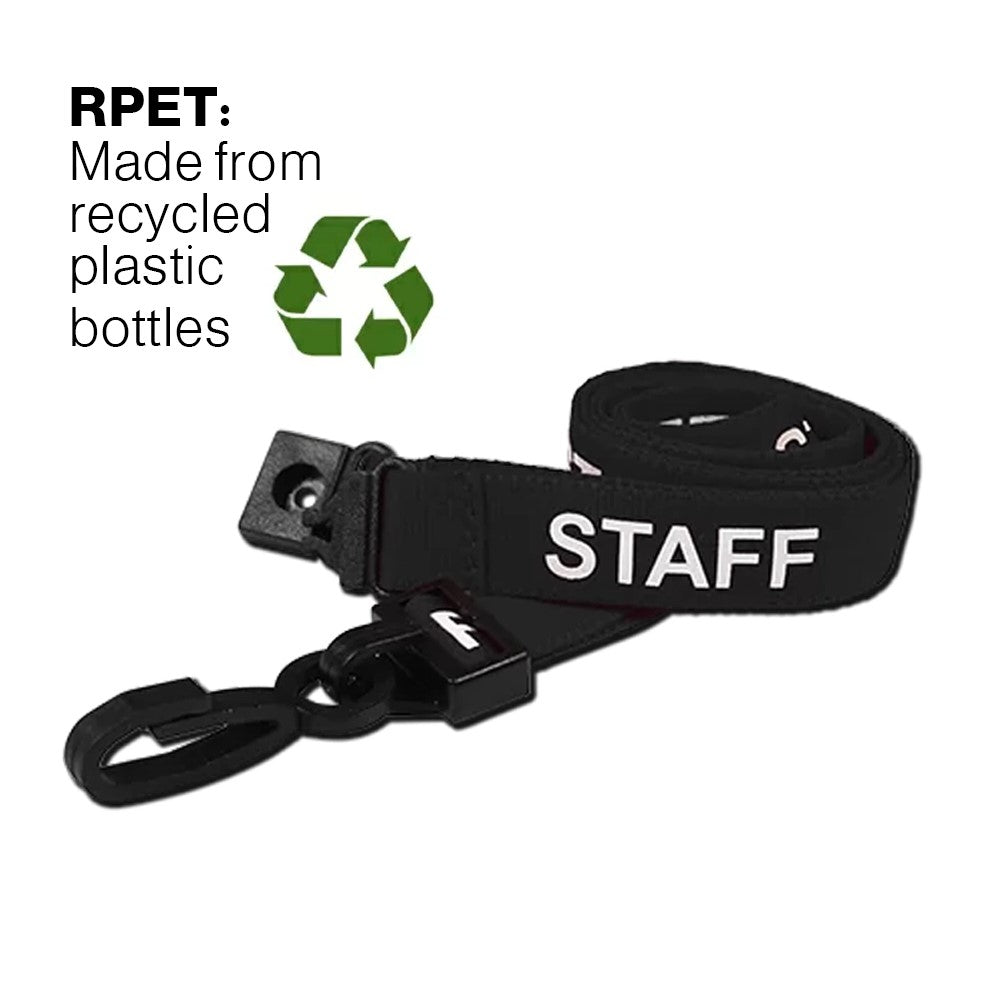 Visitor Lanyards With Plastic J Clip (1-100) – Black
