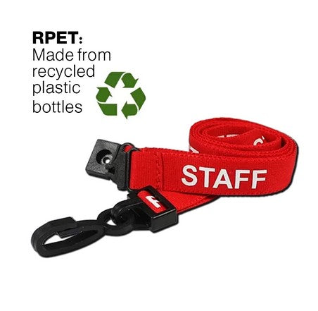 Visitor Lanyards With Plastic J Clip (1-100) – Red