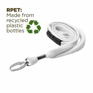 White 10mm Wide Lanyard With Metal Lobster Clip – (Packs of 1-100)
