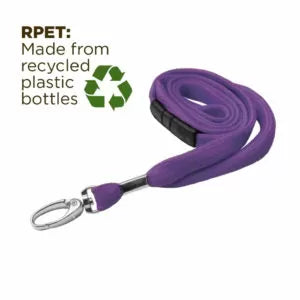 Purple 10mm Wide Lanyard With Metal Lobster Clip – (Packs of 1-100)