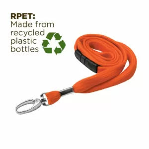 Orange 10mm Wide Lanyard With Metal Lobster Clip – (Packs of 1-100)