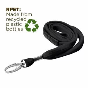 Black 10mm Wide Lanyard With Metal Lobster Clip – (Packs of 1-100)