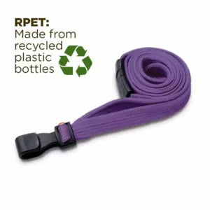 Purple 10mm Wide Lanyards With Plastic J Clip (Packs of 1-100)
