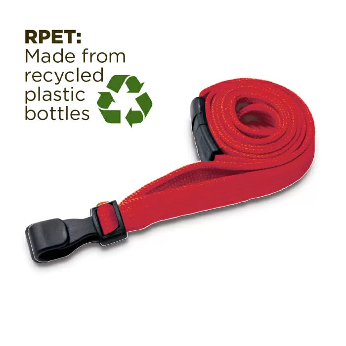 Red 10mm Wide Lanyards With Plastic J Clip (Packs of 1-100)