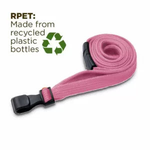 Pink 10mm Wide Lanyard With Plastic J Clip (Packs of 1-100)