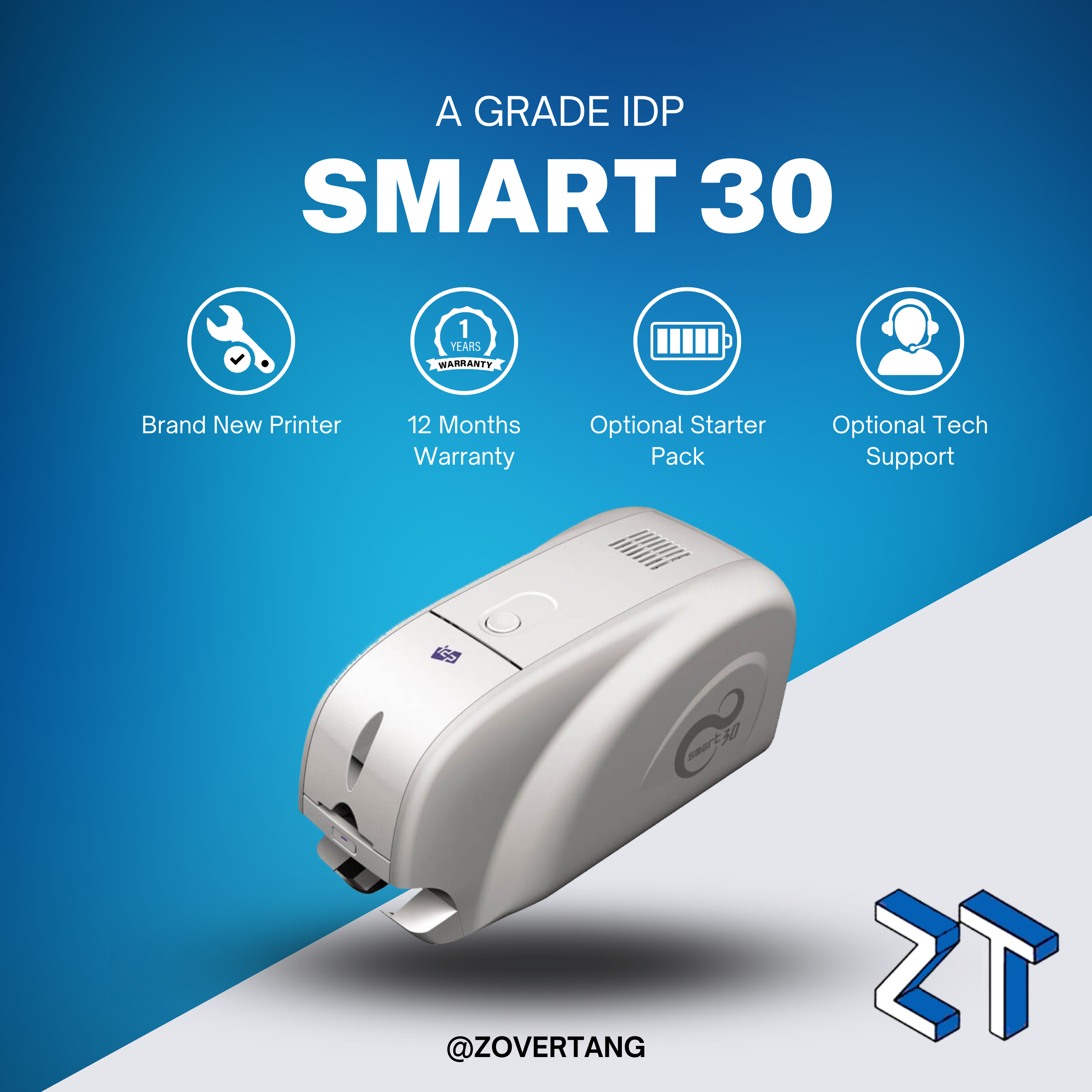 IDP Smart 30 ID Card Printer | Single-Sided | USB Connectivity & Support