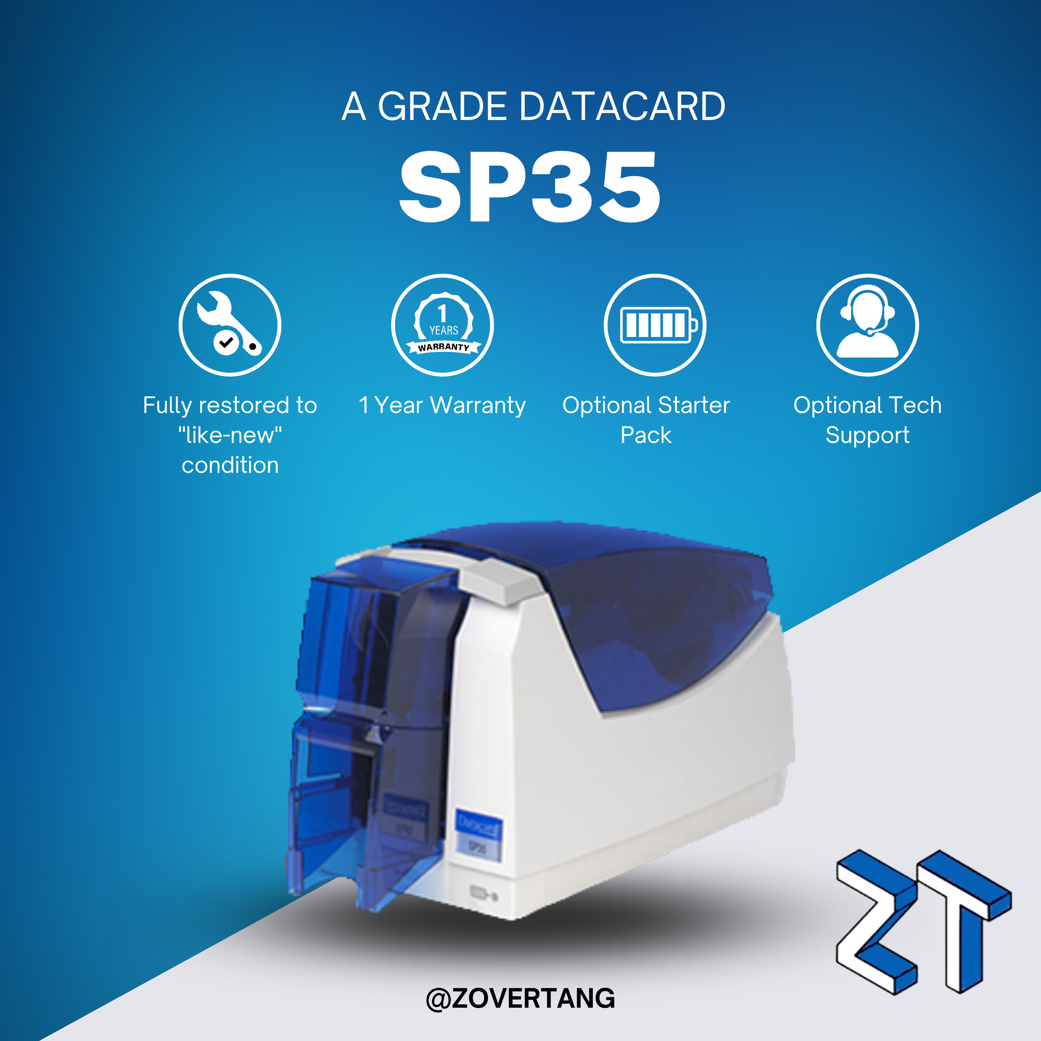 Datacard SP35 ID Card Printer | Single-Sided | Tested with Warranty