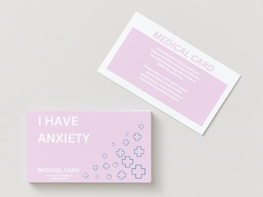 Anxiety 'Pink' Medical Disability Identification Card – Clear, Durable & Easy Access