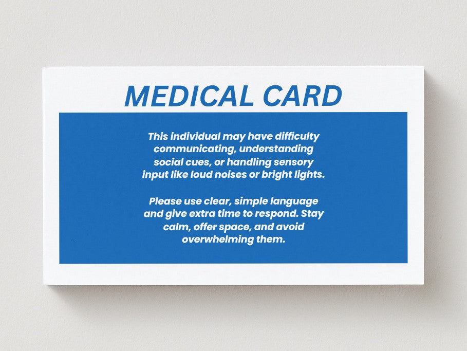 Autism 'Blue' Medical Disability Identification Card – Clear, Durable & Easy Access