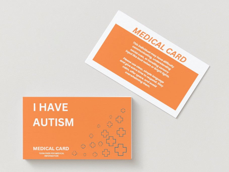 Autism 'Orange' Medical Disability Identification Card – Clear, Durable & Easy Access