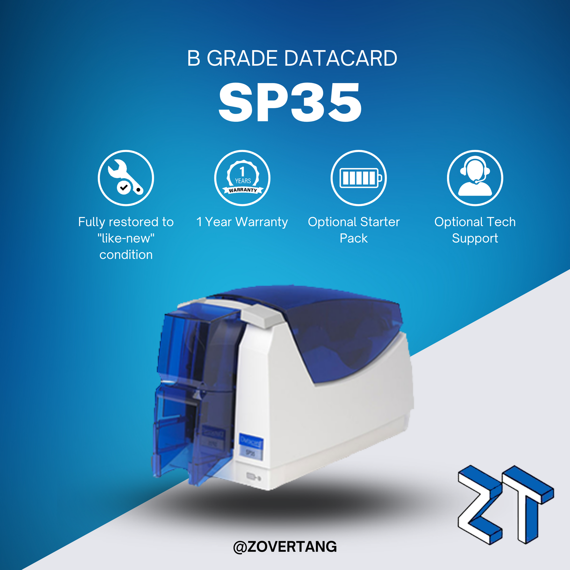 B GRADE Datacard SP35 Single-Sided Color ID Card Printer | Badge Print