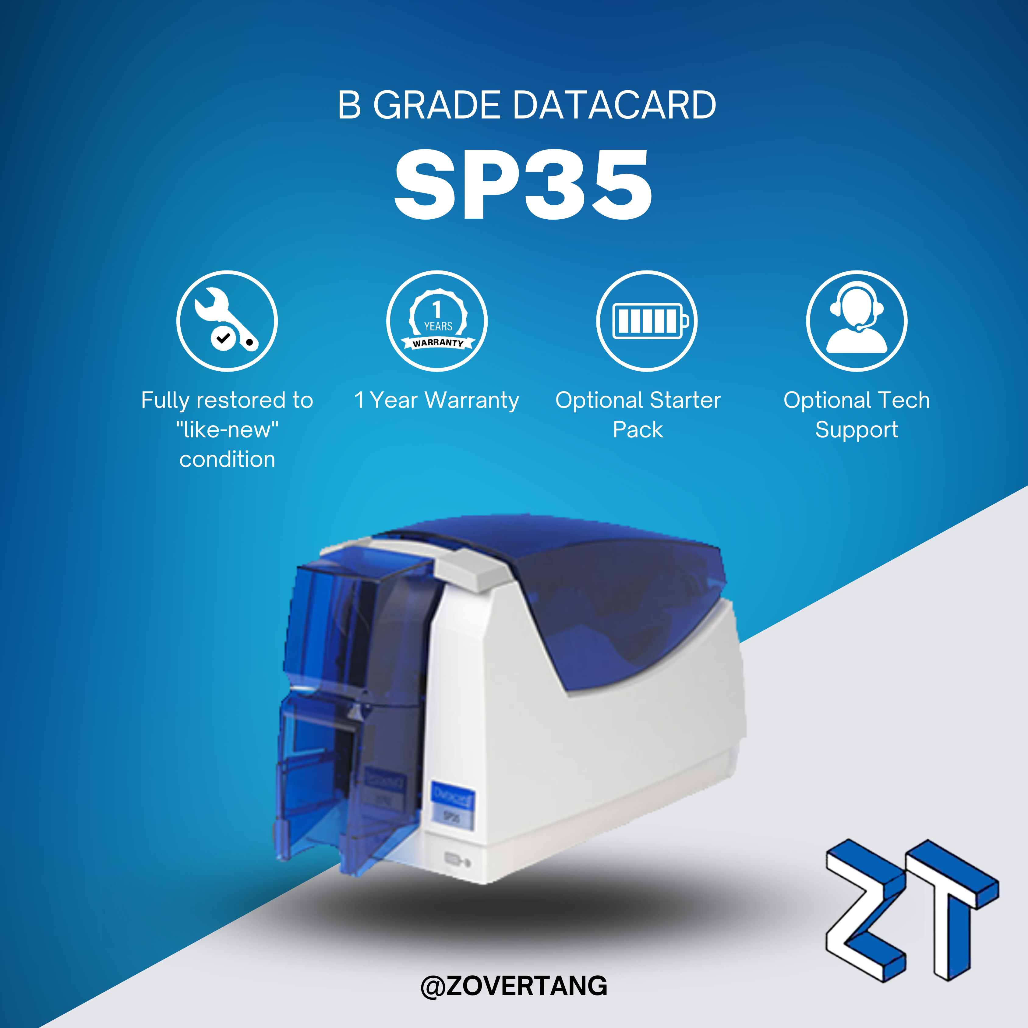 B GRADE Datacard SP35 Single-Sided Color ID Card Printer | Badge Printing