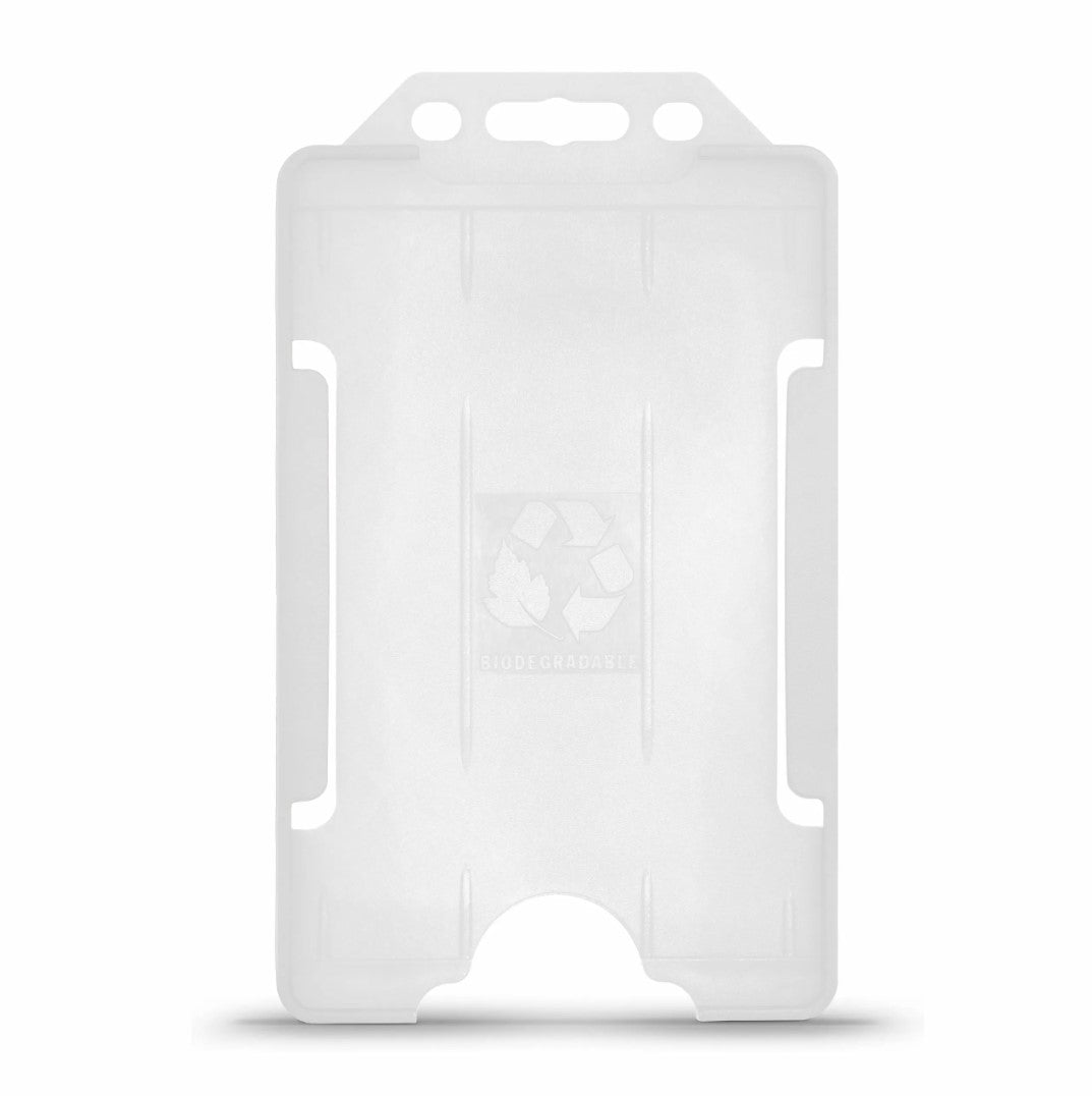 Clear Frosted Bio Open Faced Card Holders – Portrait, 1-Sided (Pk. 1-100)