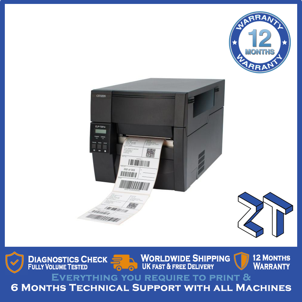 Citizen CLP7201e Direct Transfer Industrial Label Printer With USB & Support