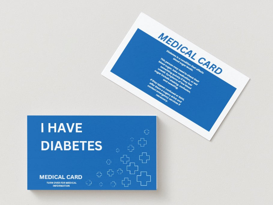 Diabetes Medical Disability Identification Card – Clear, Durable & Easy Access