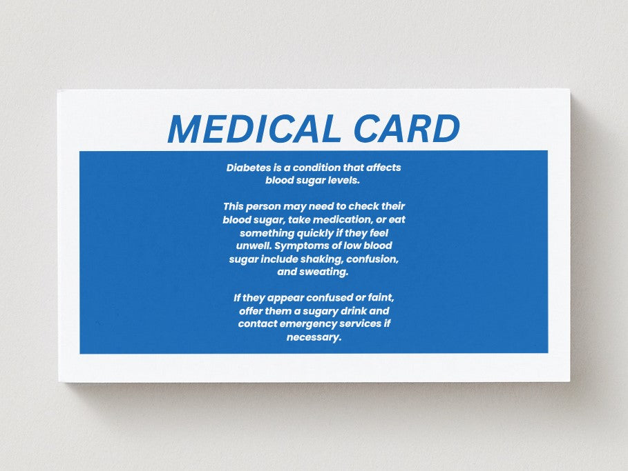 Diabetes Medical Disability Identification Card – Clear, Durable & Easy Access