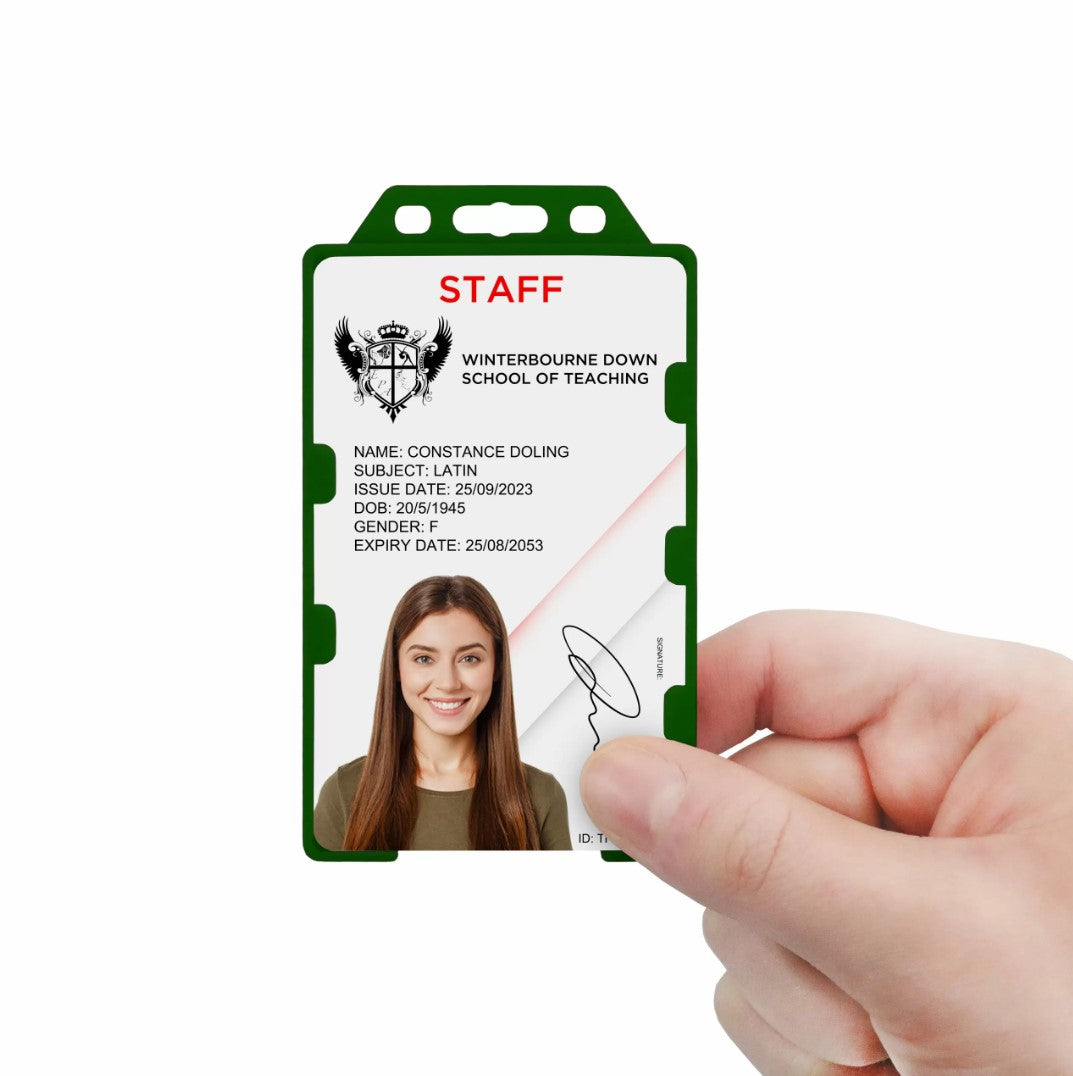Green Bio Open Faced Card Holders – Portrait, 2-Sided (Pk. 1-100)
