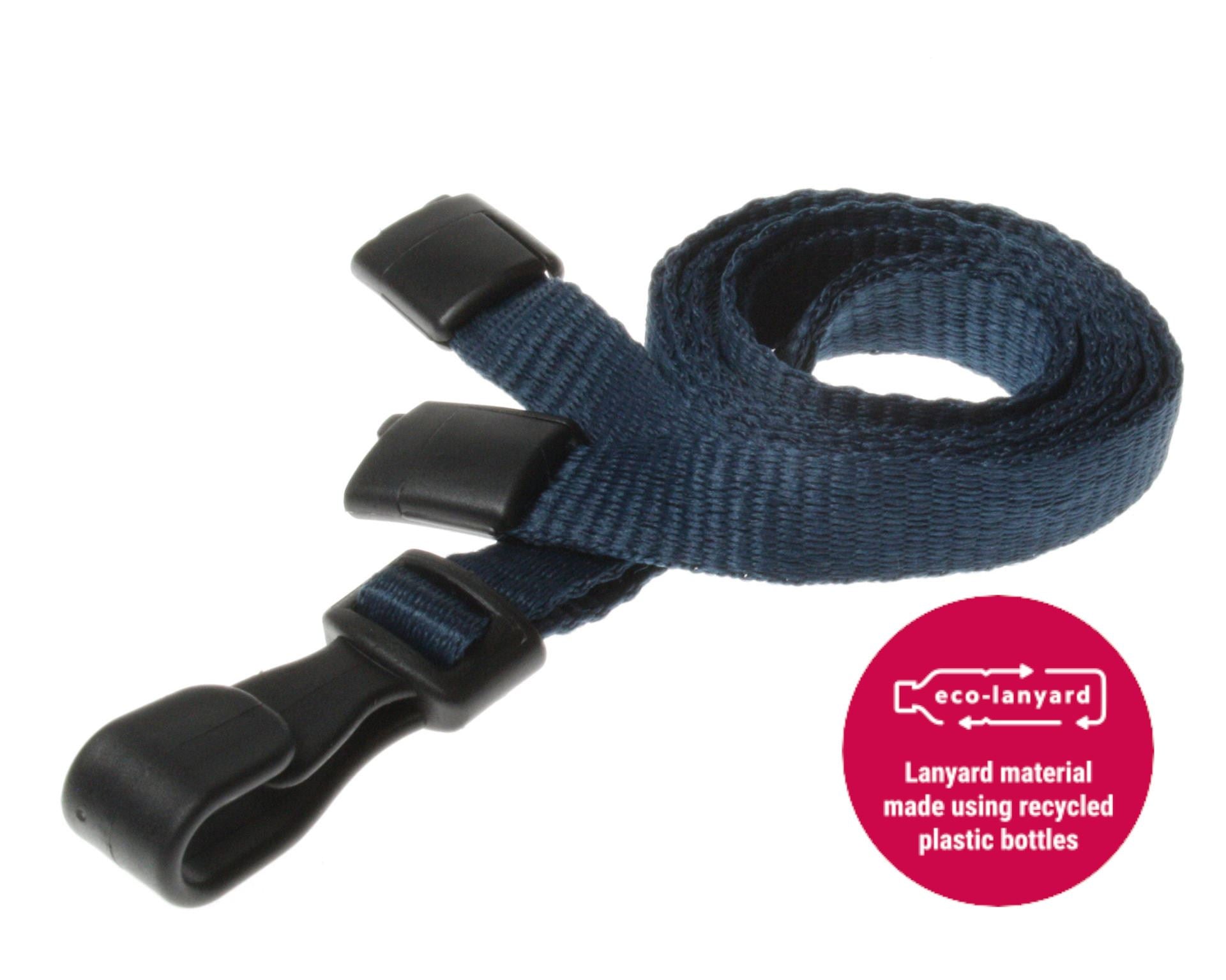 10mm Recycled Plain Lanyards  - Any Colour - with Plastic J Clip - Packs 1 - 100
