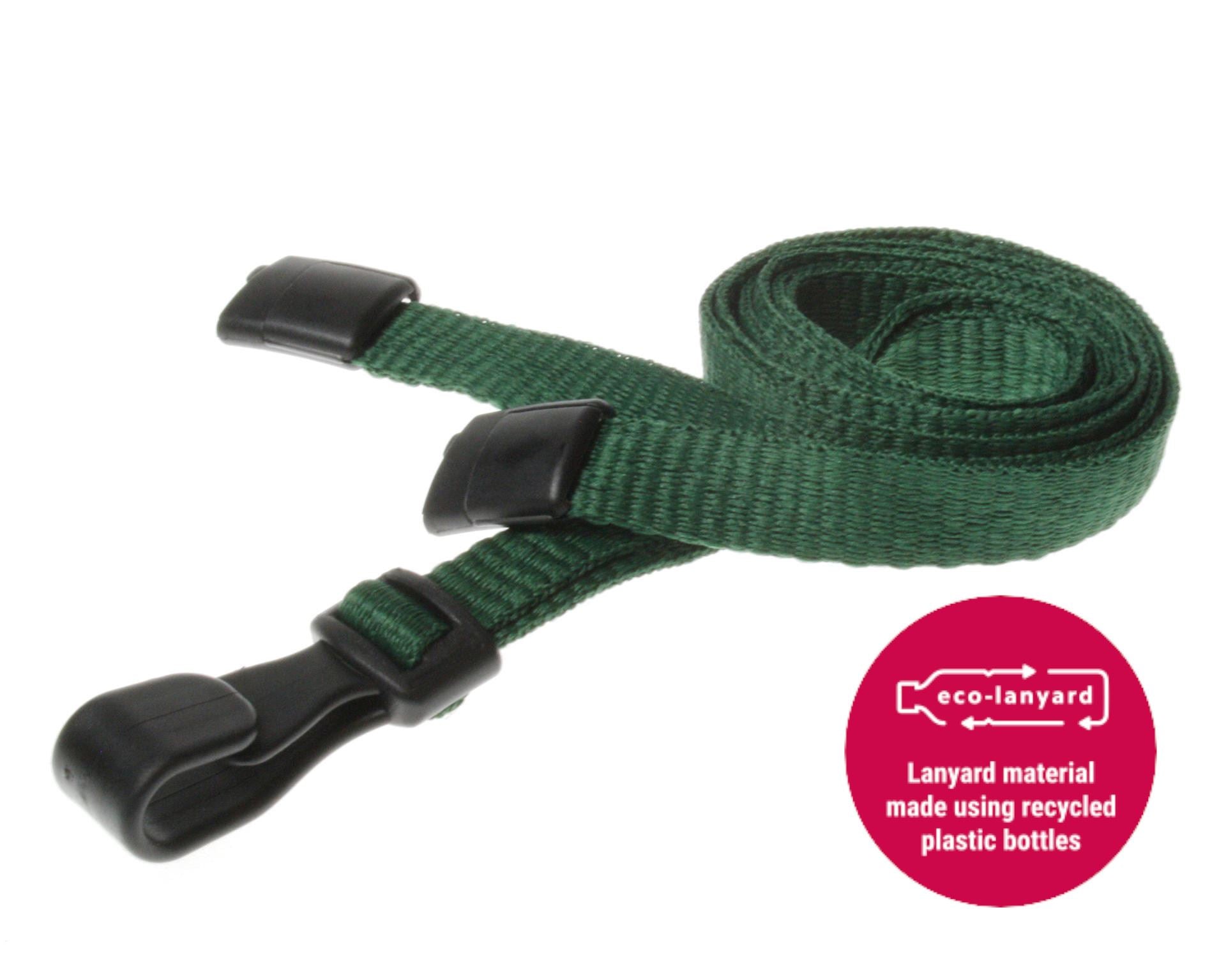 10mm Recycled Plain Lanyards  - Any Colour - with Plastic J Clip - Packs 1 - 100