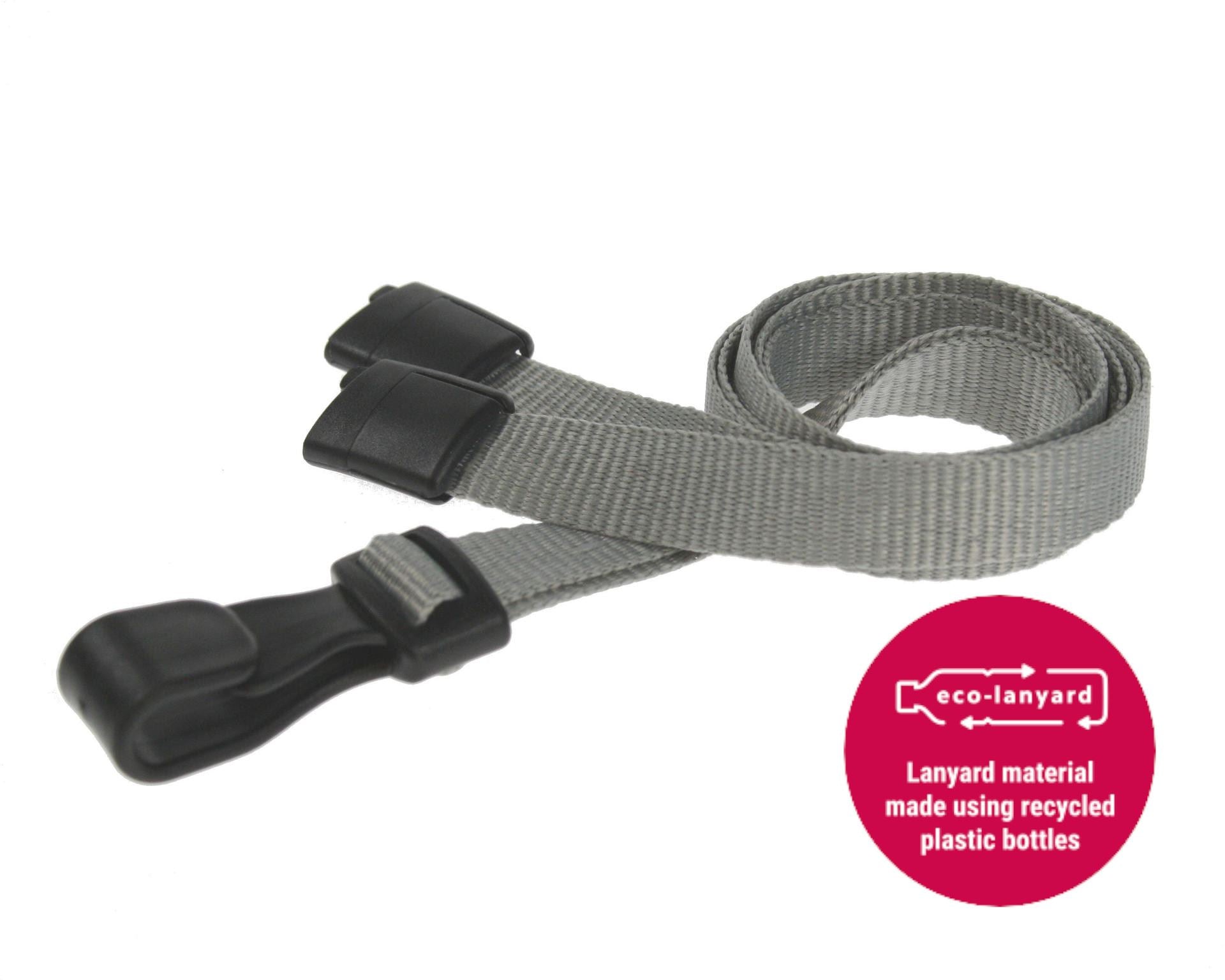 10mm Recycled Plain Lanyards  - Any Colour - with Plastic J Clip - Packs 1 - 100
