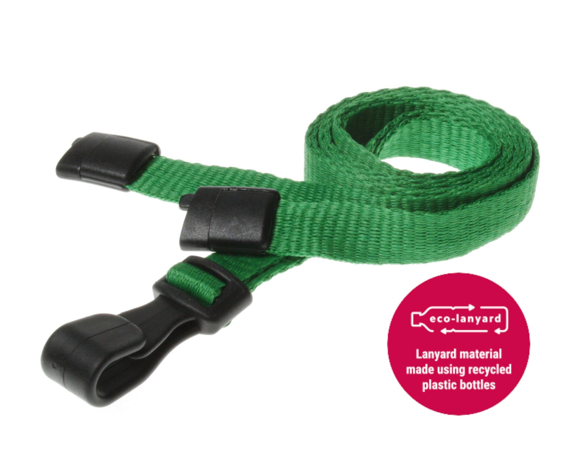 10mm Recycled Plain Lanyards  - Any Colour - with Plastic J Clip - Packs 1 - 100