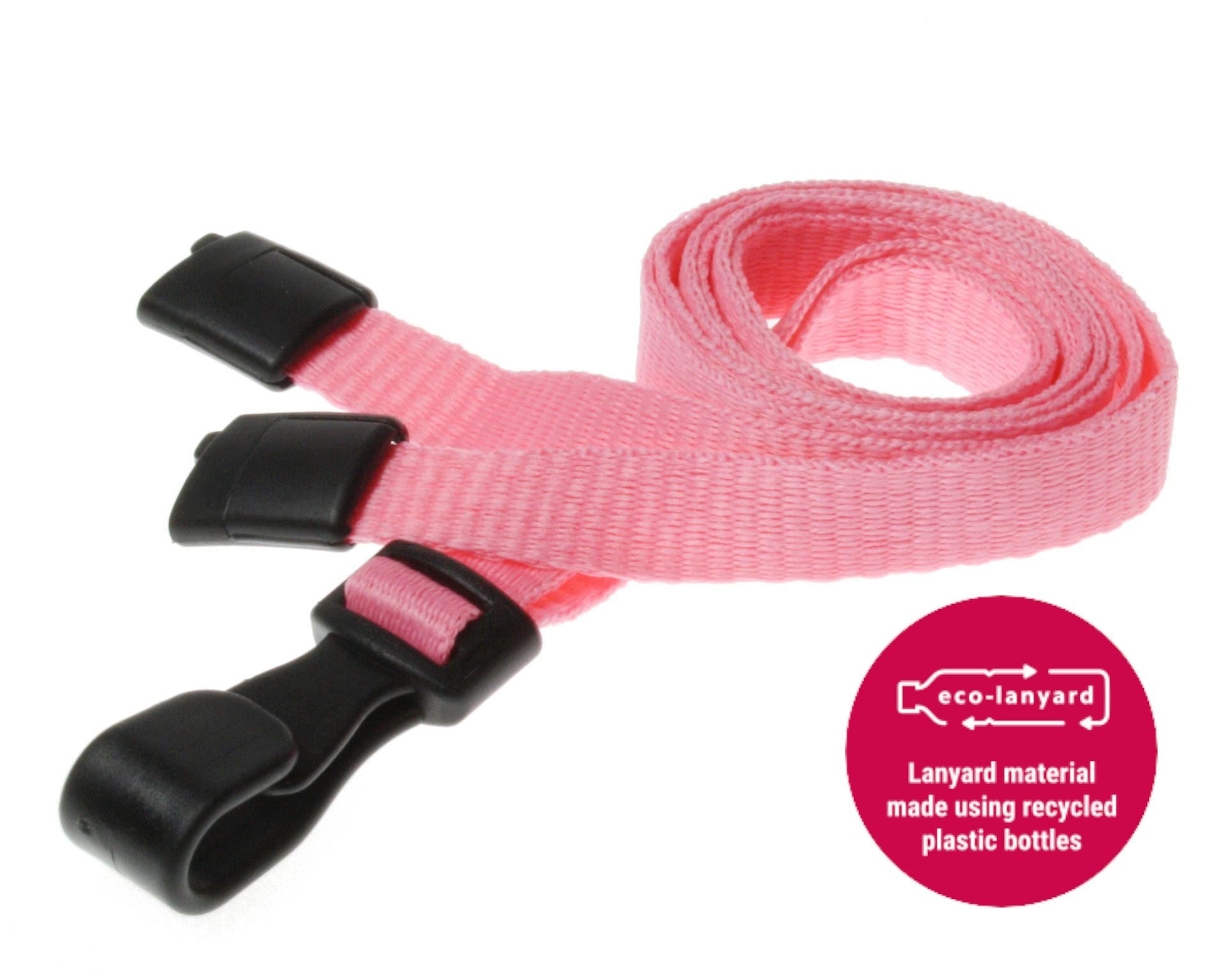 10mm Recycled Plain Lanyards  - Any Colour - with Plastic J Clip - Packs 1 - 100
