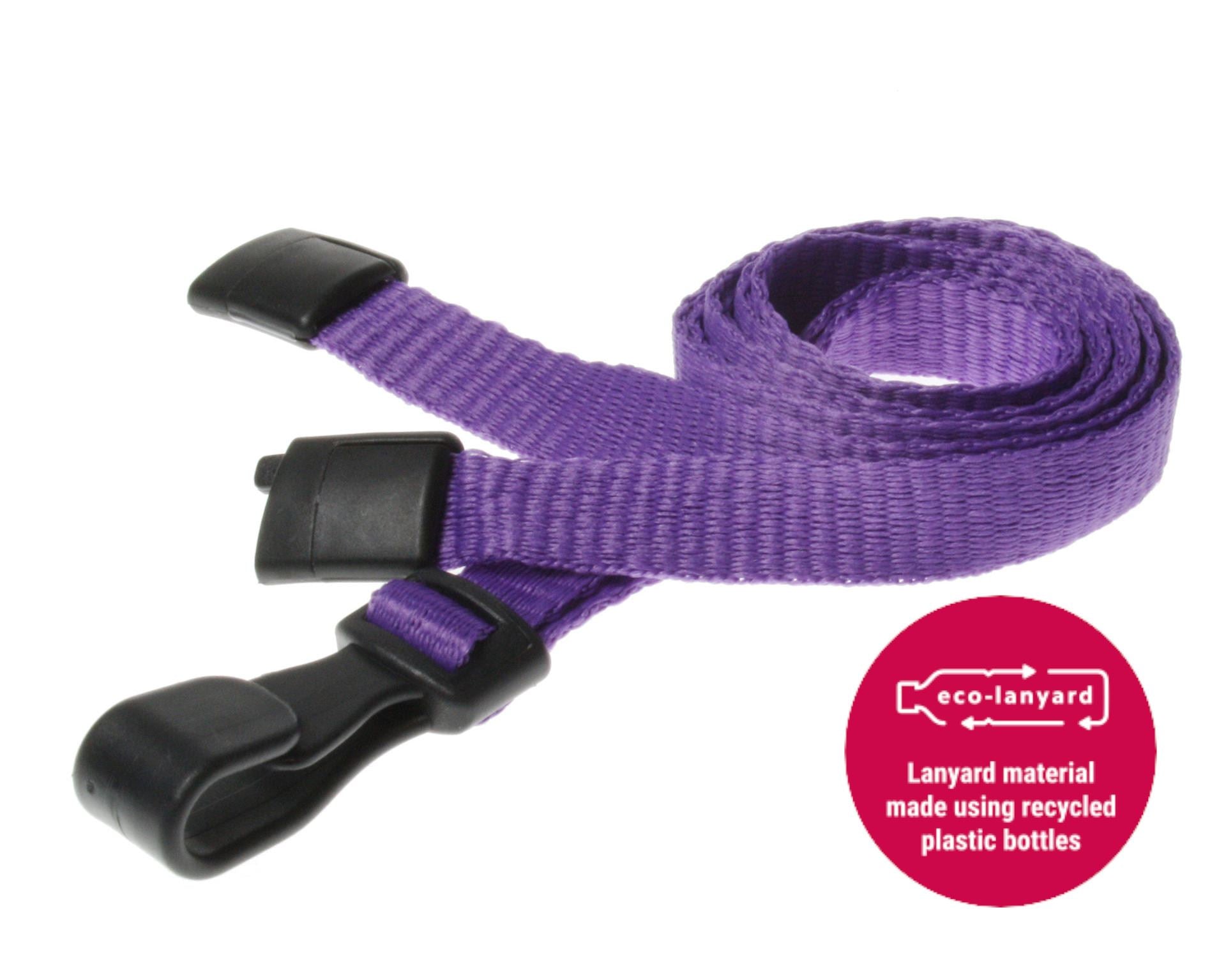10mm Recycled Plain Lanyards  - Any Colour - with Plastic J Clip - Packs 1 - 100