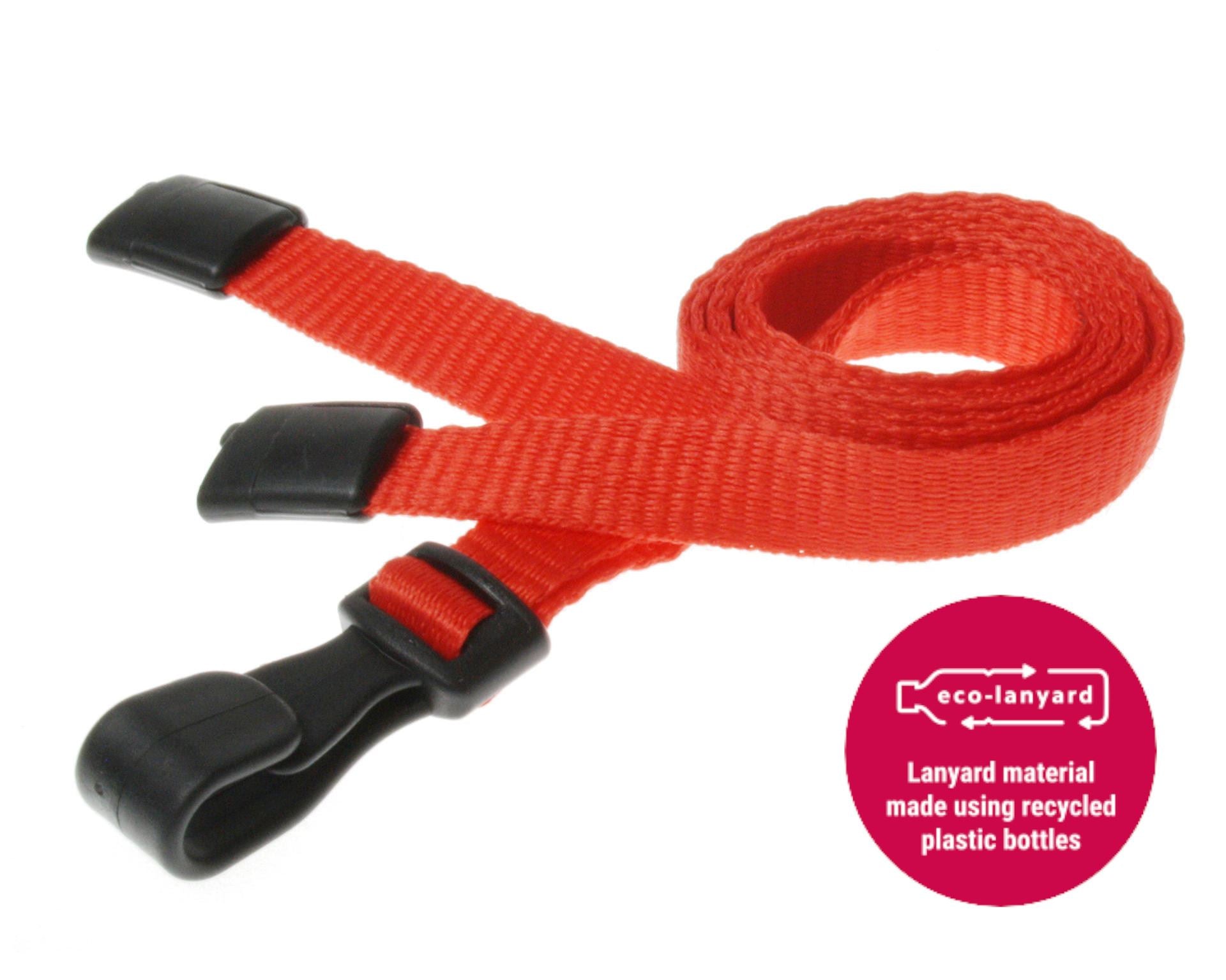 10mm Recycled Plain Lanyards  - Any Colour - with Plastic J Clip - Packs 1 - 100