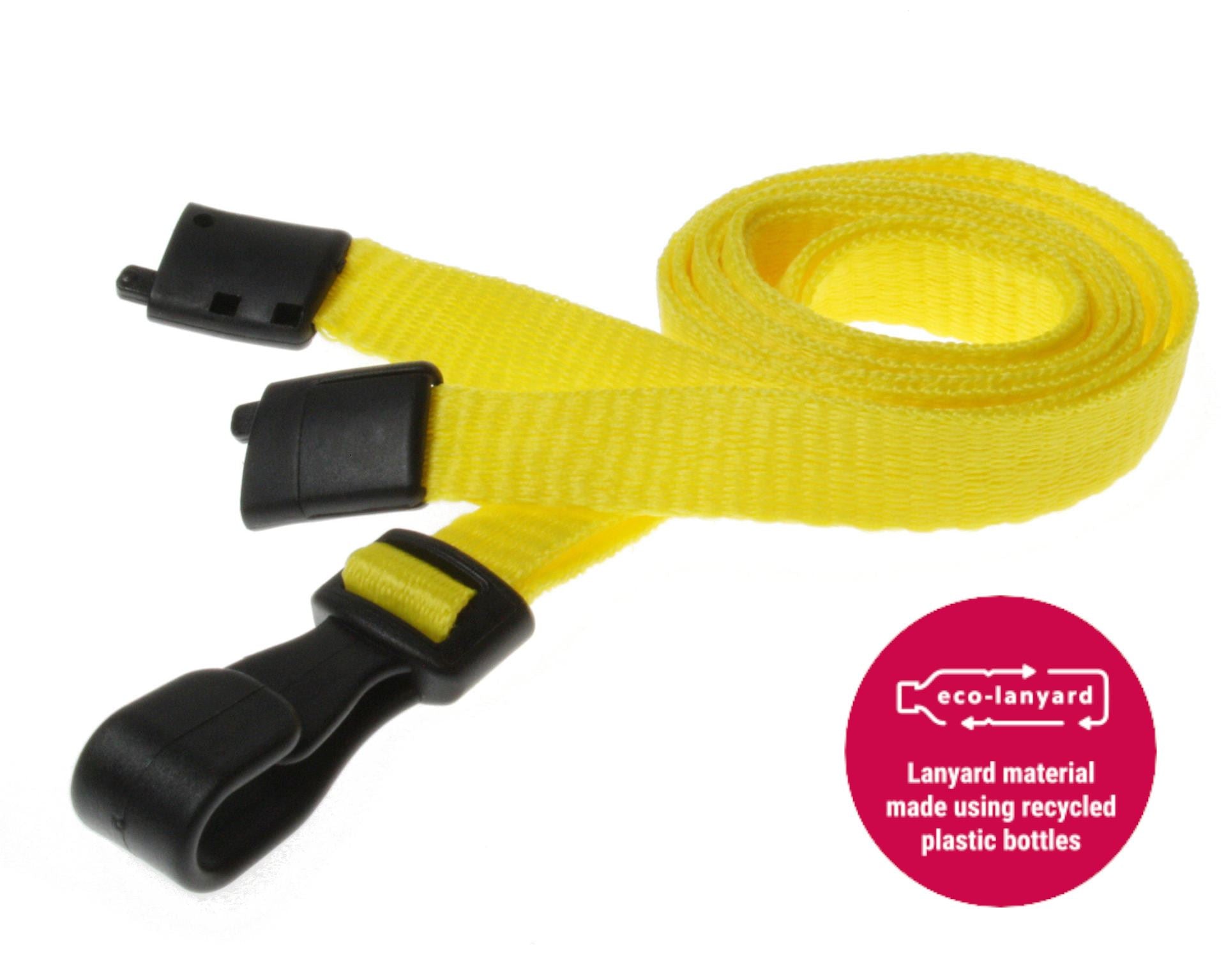 10mm Recycled Plain Lanyards  - Any Colour - with Plastic J Clip - Packs 1 - 100