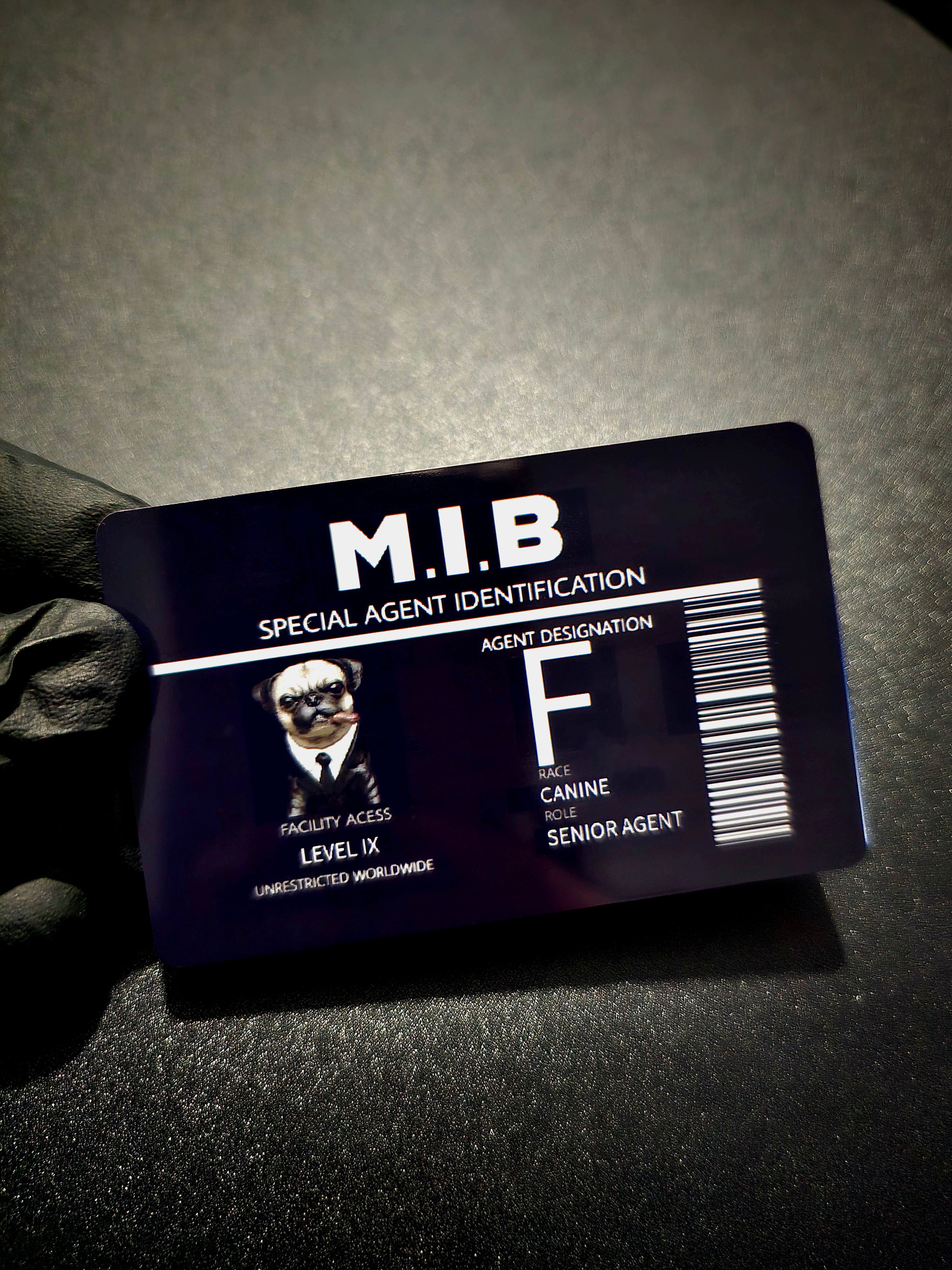 AGENT F - Men in Black, PVC CR80 Novelty ID Card, High-Quality Collectible
