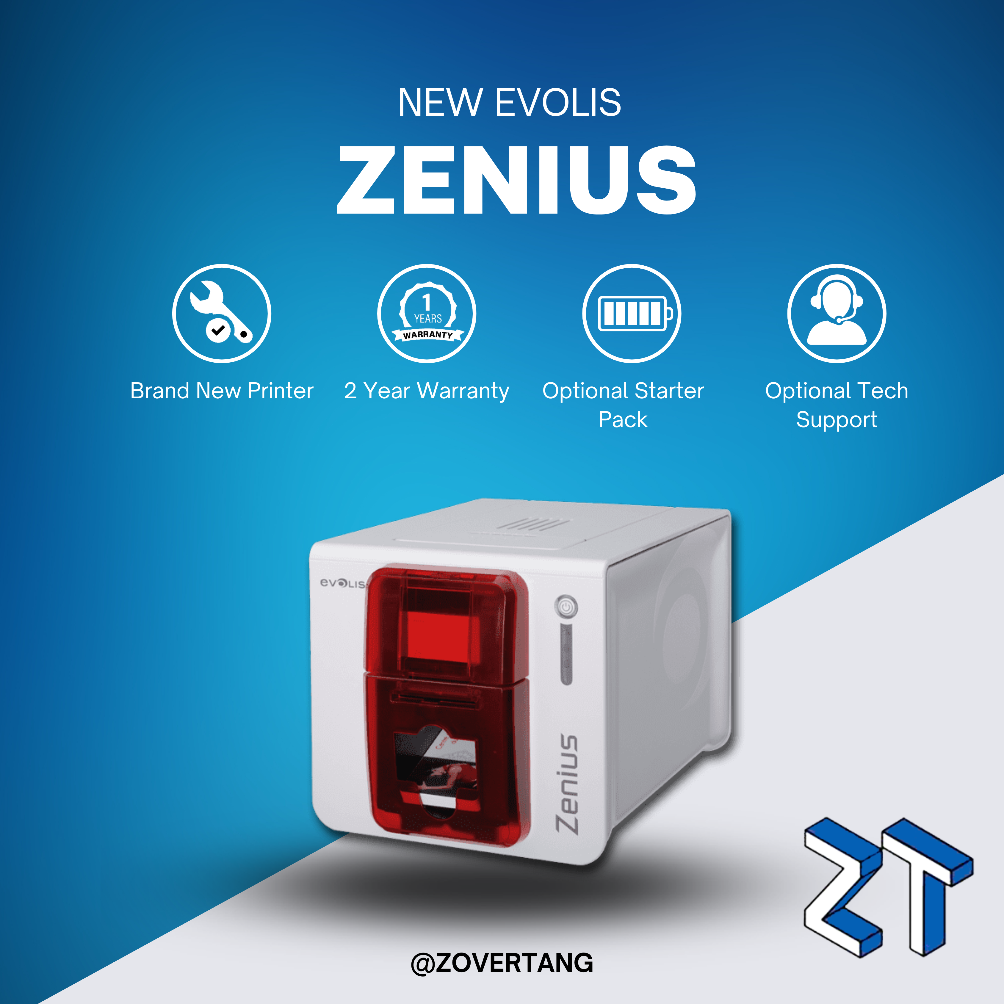 Evolis Zenius Classic ID Card Printer (Single-Sided) | Compact & High-Quality