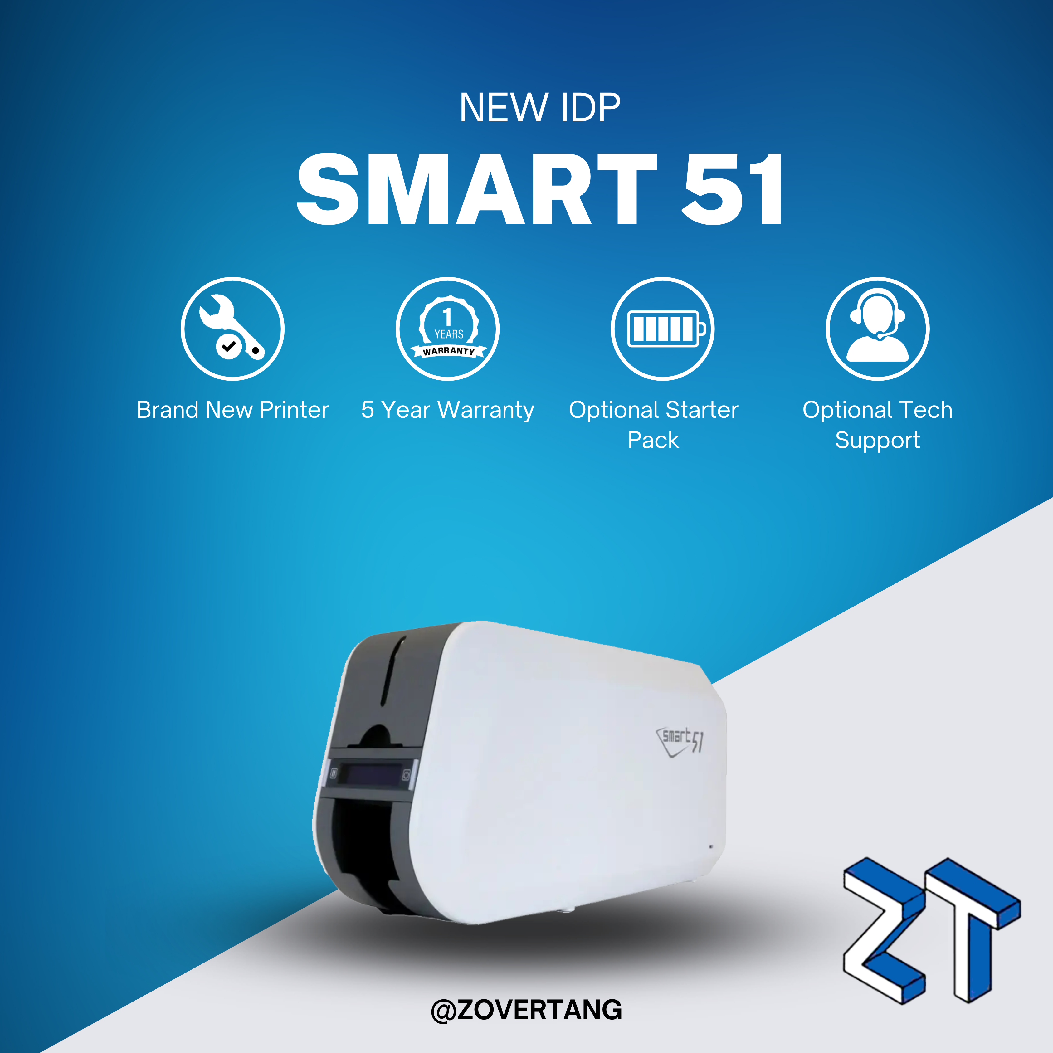 IDP Smart 51s Single-Sided Plastic Card Printer with Ethernet | Fast, Reliable & Secure Printing